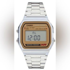 Silver Vintage Casio Digital Watch Adjustable Size